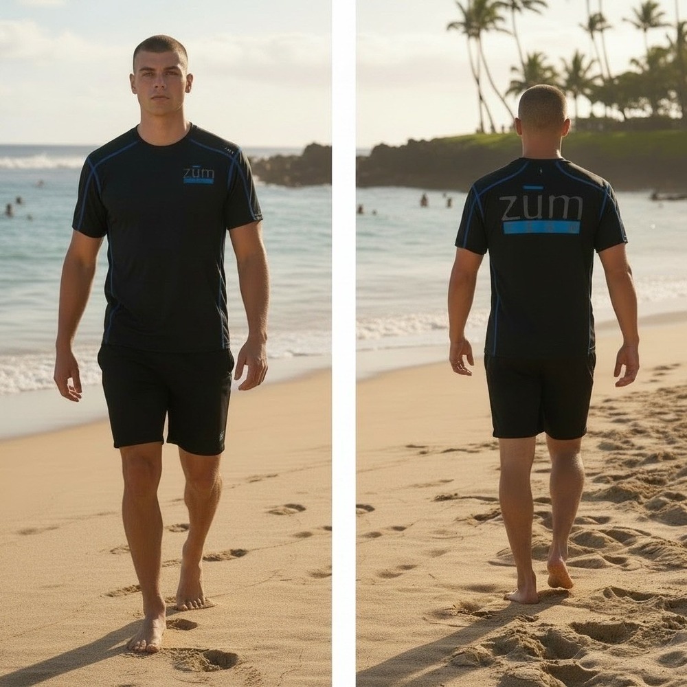 SODO 1327 Zum Team Halio Performance Shirt Black Blue Contrast Stitch Mens Large